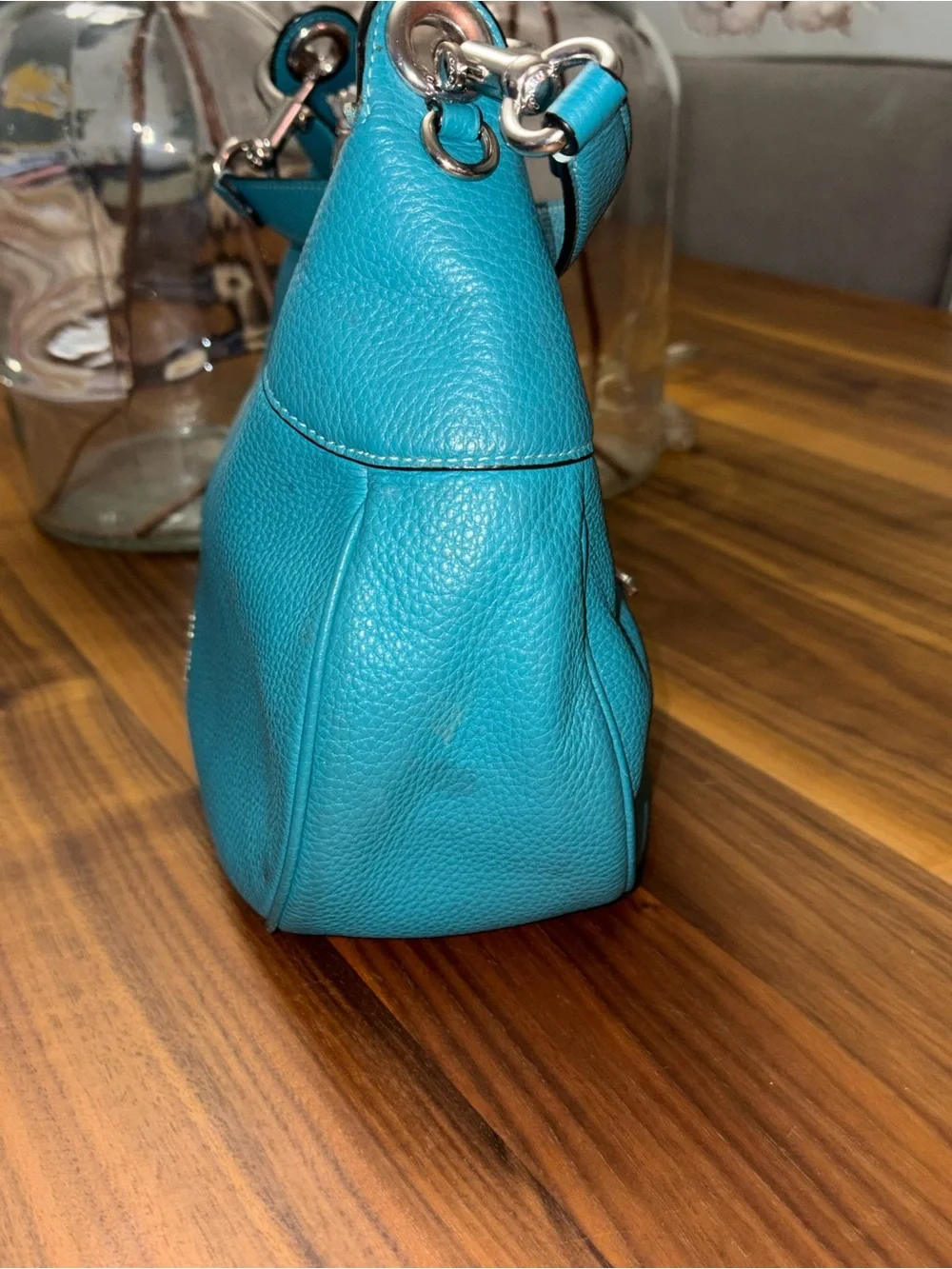 Coach Teal Leather Harley Hobo Shoulder Bag